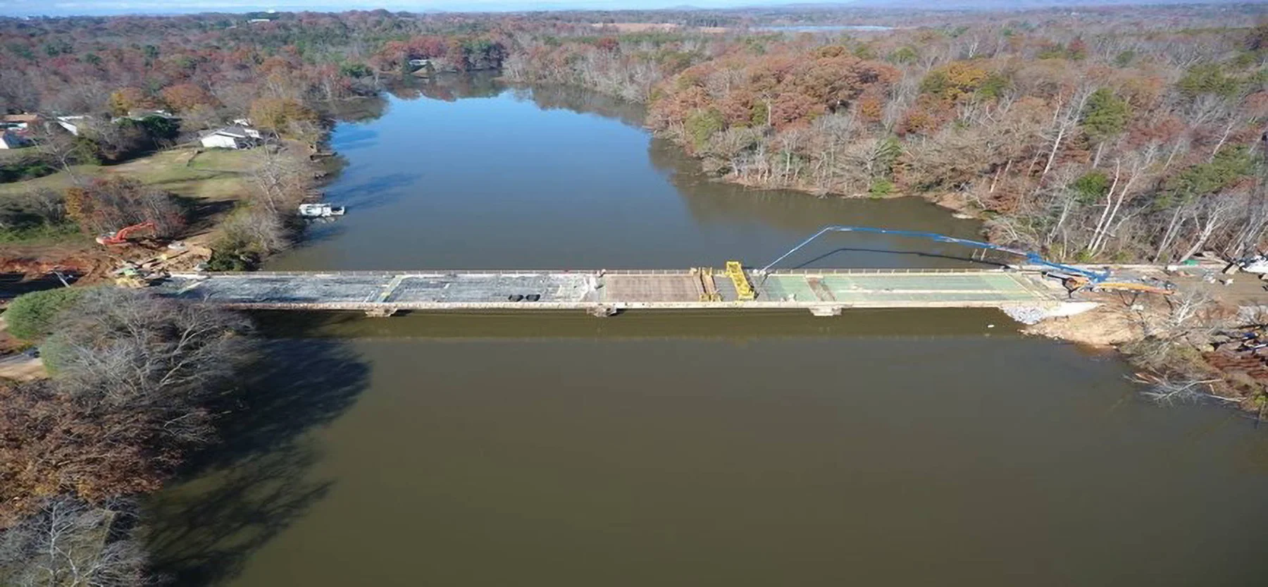 Bridge construction across a waterway in the Carolinas