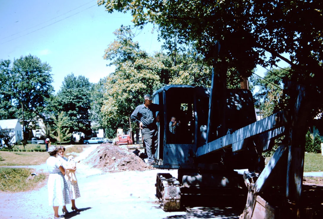 An early photograph from the R.E. Burns family construction history